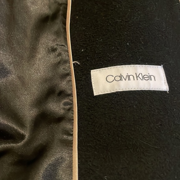 Calvin Klein wool blend belted coat with faux fur hood size small - Picture 7 of 10